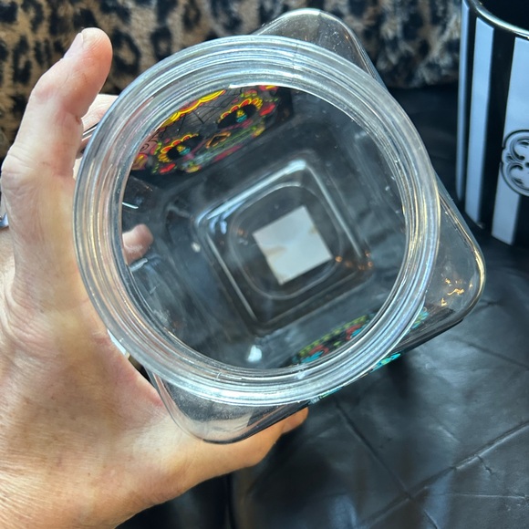 MEXICAN DAY DEAD GLASS CANISTER dog treats storage holder kitchen candy - Picture 4 of 5